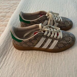 Adidas Gucci Monogram Sneakers with Green and White Accents